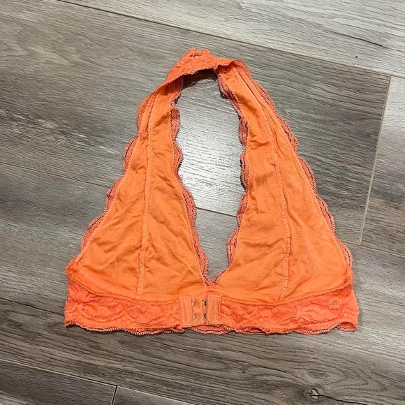 Lace Halter Bralette in Coral Color - Picture 2 of 10